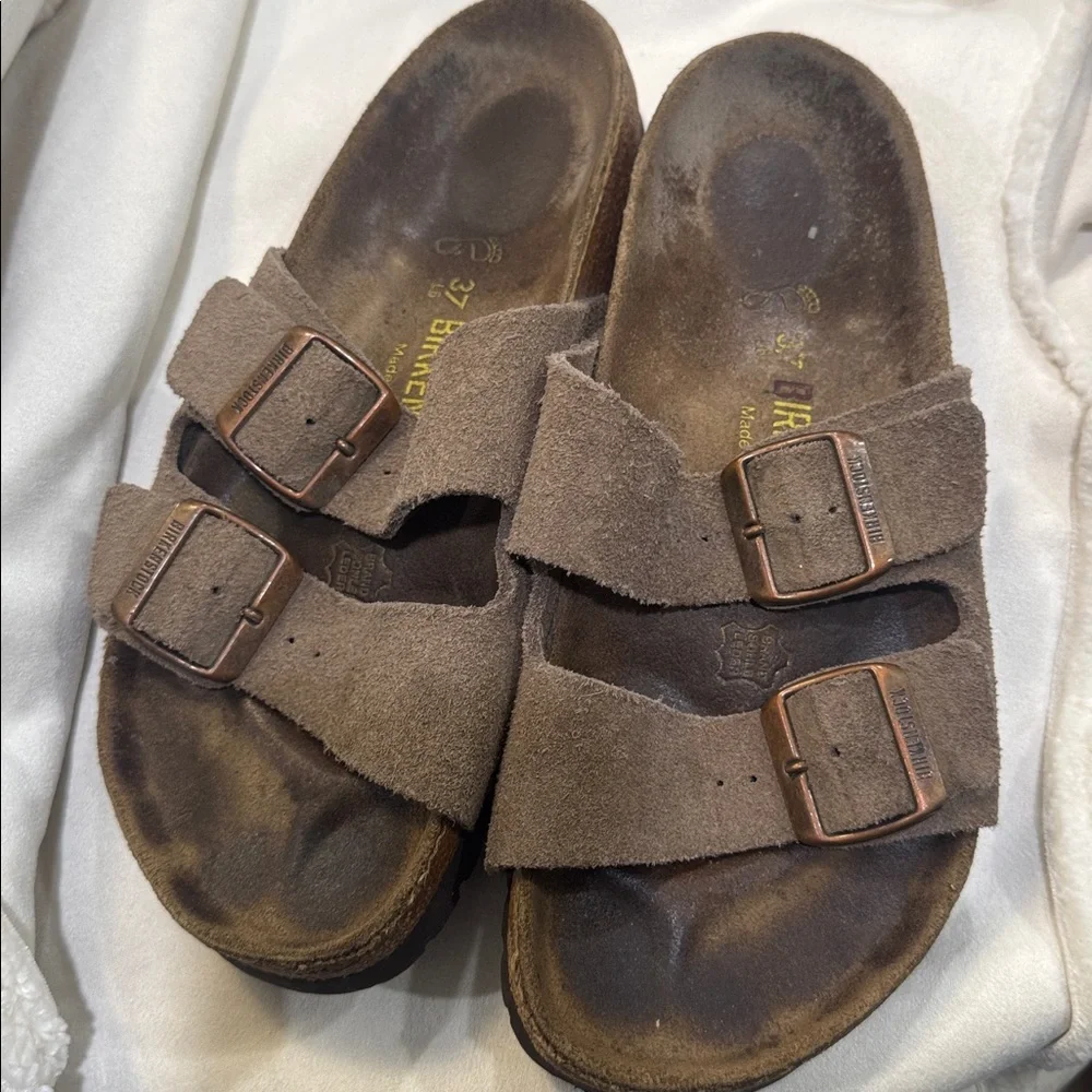 Birkenstock Kids Suede Brown Sandals